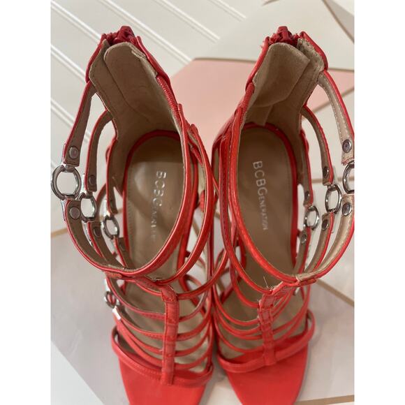 BCBGeneration Tangerine Gladiator Style Pumps Sandals Heels Womens Size 8.5 - Picture 8 of 9